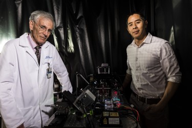 picture of research leads with microscope
