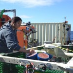 student working on deck