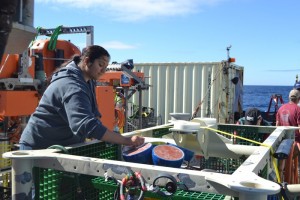 student working on deck