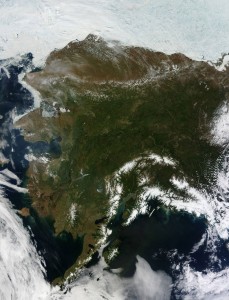 The state of Alaska from Earth orbit.