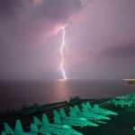 lightning over dark sea
