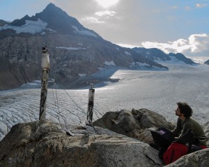 person on glacier