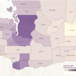 map of washington state with county boundaires