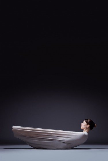 Barbi Powers in the dance "Pastime" by Lucinda Childs. Part of the UW Chamber Dance Company's concert, titled "The Body Politic."