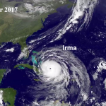 satellite image of three hurricanes