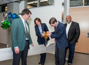 A ribbon cutting ceremony.