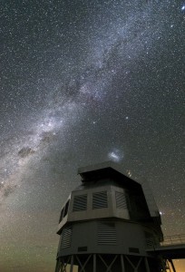 A telescope in Chile with the Milky Way visible.