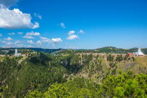 A view of hills and mountains in South Dakota.