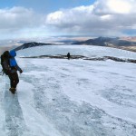 researchers walking on ice