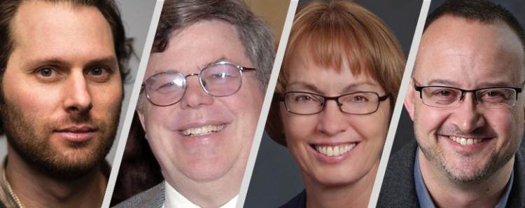 Mug shots of Kyle Armour, Richard Feely, Kristie Ebi and Jeremy Hess