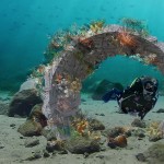 A UW landscape architecture student's illustration of part of an artificial reef to be built at Washington's Redondo Beach dive area. UW students are working with the state, the dive community and others to design a new reef to provide a healthy habitat for marine life.