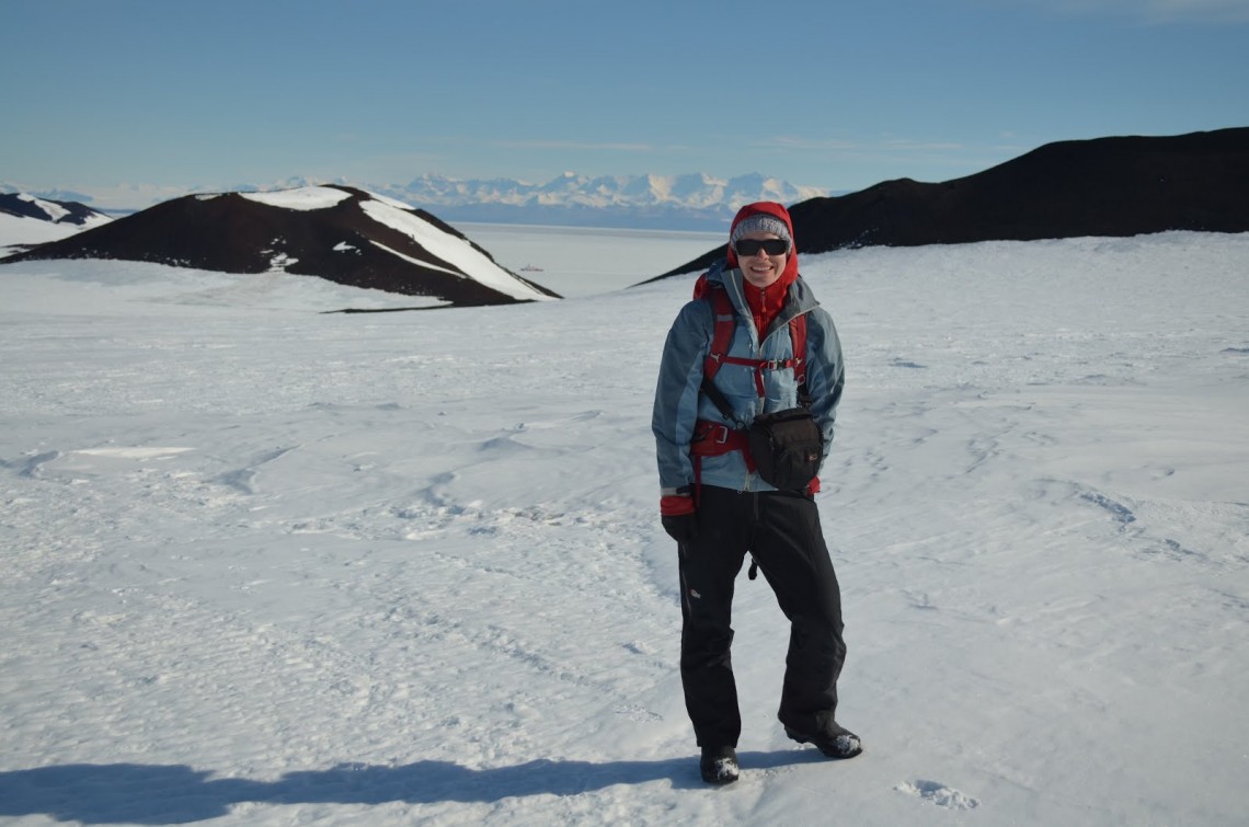 person standing on ice