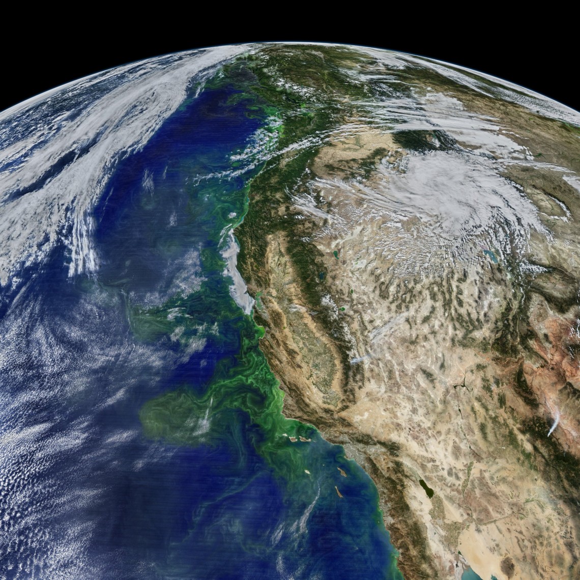 satellite view of ocean and land