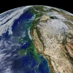 satellite view of ocean and land