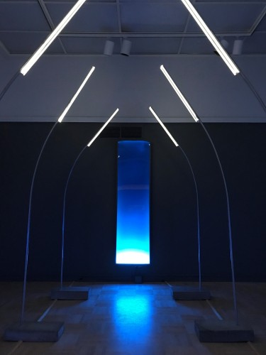"A Voluptuous Surrender," a work in acrylic, poplar, steel, concrete and LED by Daniel Hewat.