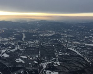 hazy city from above