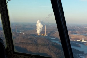Power plant through aircraft window