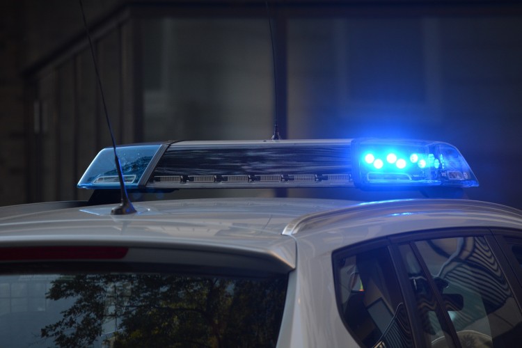 police lights on car