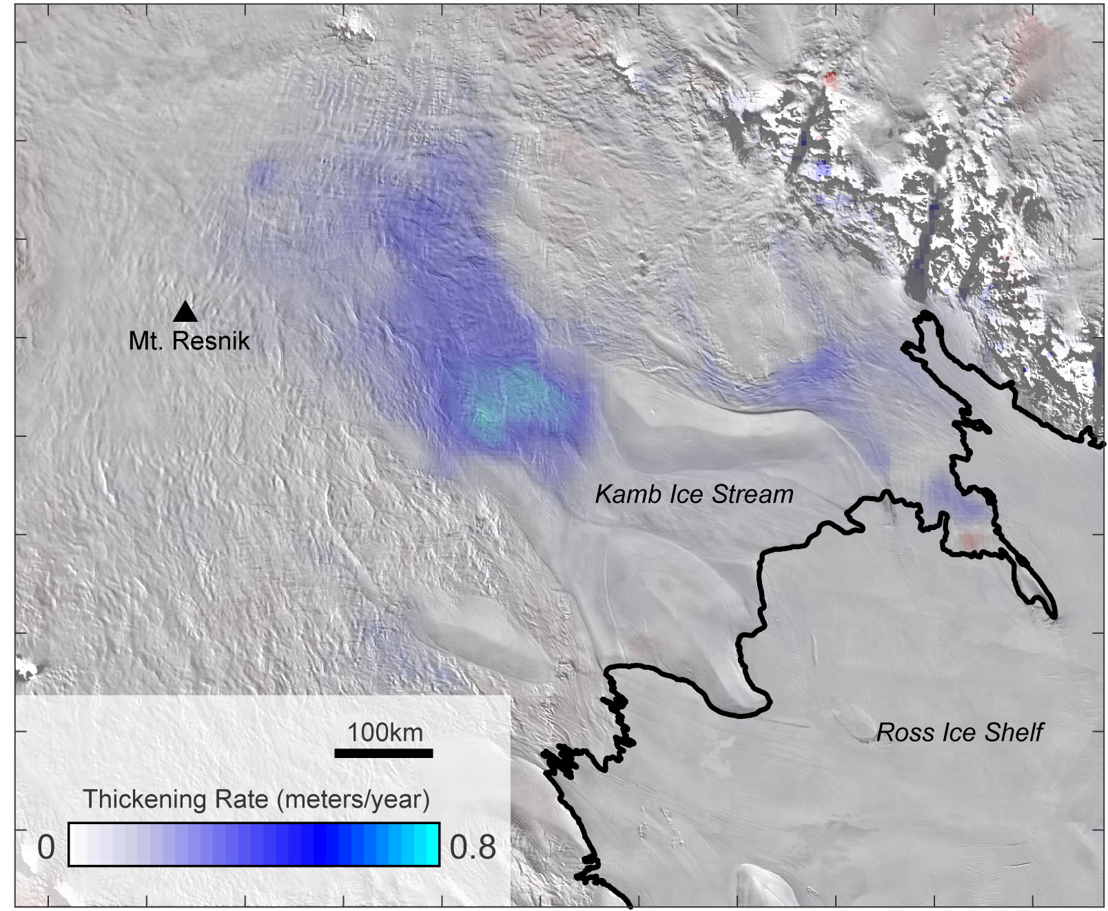 Volcano under ice sheet suggests thickening of West Antarctic ice is