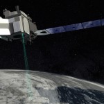 instrument on dark sky above Earth