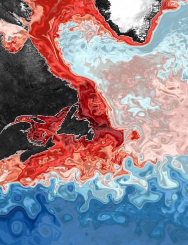 red and blue swirls on map