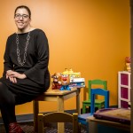 Kristina Olson, University of Washington associate professor of psychology, on Oct. 4 was named one of the MacArthur Foundation's Fellows. She receives a $625,000, no-strings-attached stipend. Photo of Kristina in her lab.