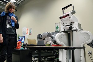 Maya Cakmak with a robot