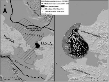 black and white map of Chukchi Sea