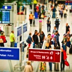 People waiting at an airport