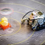 robot with lunar lander