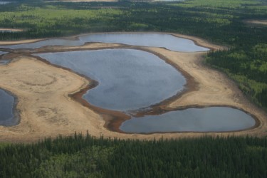 Shallow lakes dot the landscape in the Yukon Flats region.