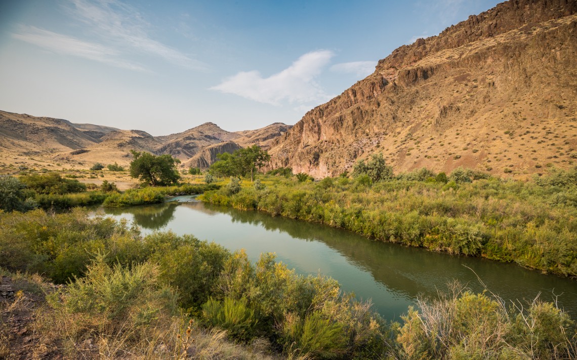 river through brown canyon
