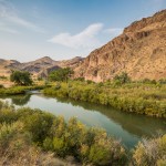 river through brown canyon