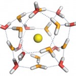 A chemical structure of water molecules.