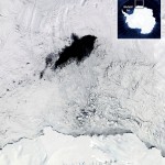 map of white ice with dark hole