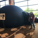 UW astronomy professor Rory Barnes with the astronomy department's mobile planetarium at the astrobiology conference AbSciCon2019 Wednesday.