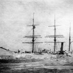 black and white photo of ship