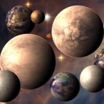 Image is illustration of several possibly habitable worlds