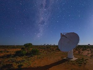 Image of The Australian Square Kilometre Array Pathfinder radio telescope in Western Australia.