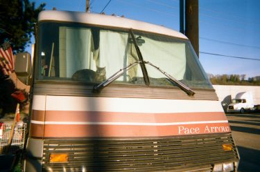 Cat on dash of RV