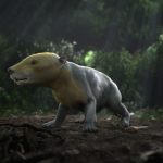 An image of an ancient mammal that is now extinct.