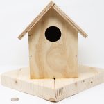 A wooden birdhouse