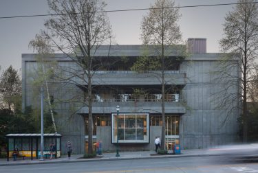 Gould Hall, among campus "Brutalist" buildings discussed with architecture professor Alex Anderson