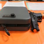 Gun with locked storage devices