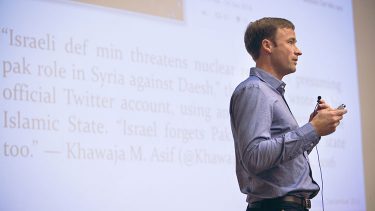 Jevin West teaches a class in “Calling BS.”Quinn Russell Brown/University of Washington