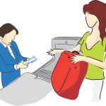 Artwork of security agent and passenger