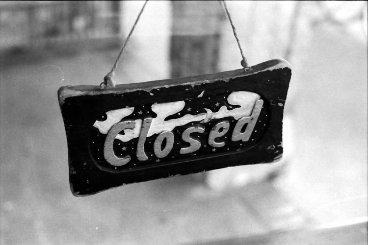 A closed sign