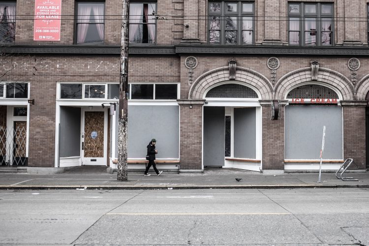 person walking alone
