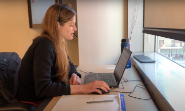 Student working on computer