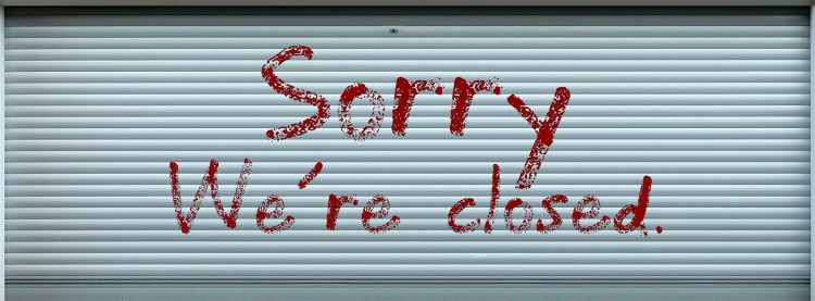 painted close sign